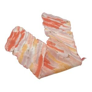 Vintage Scalloped Pastel Wash Print Ponytail Neck Headband Rectangle Scarf